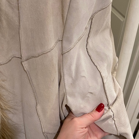 Vintage 1980s Marvin Richards Cream Penny Lane Suede Jacket - Picture 7 of 9